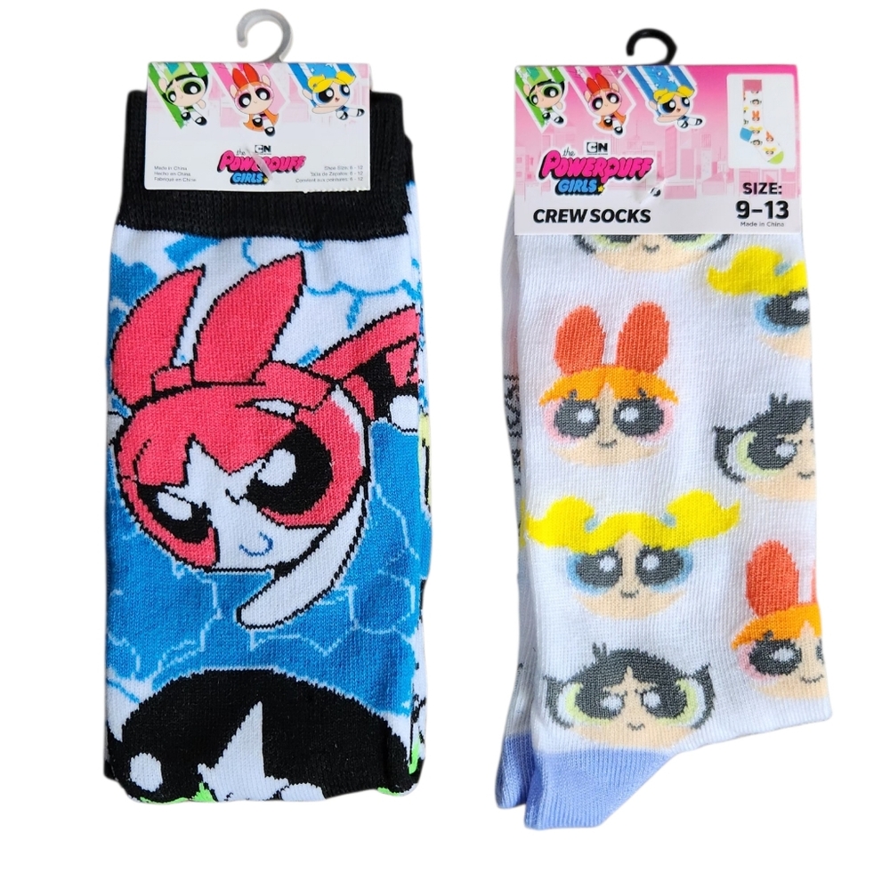 Cartoon Network Powerpuff Girls Women's Vibrant Fun Novelty Calf Crew Socks